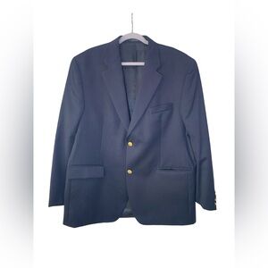 Ralph Lauren Men’s Navy Wool Blazer Sport Coat Gold Buttons size 44R